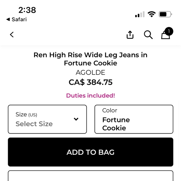 NWT AGOLDE REN JEANS - Picture 4 of 8